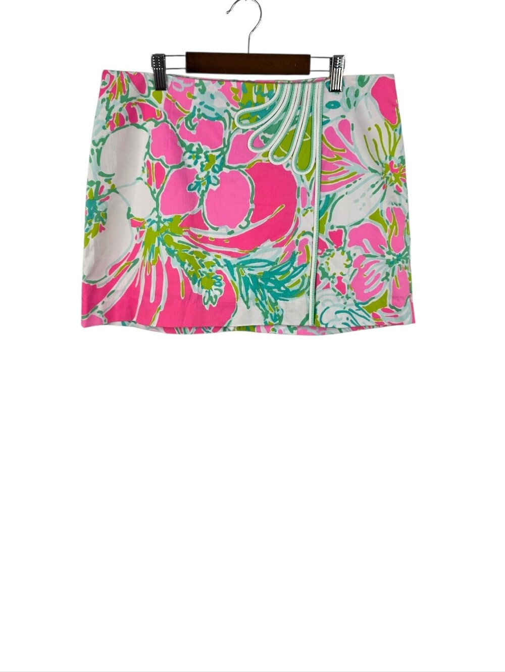 Lilly Pulitzer Don’t Give A Cluck Jasmine Mini Skirt Skort Preppy Cotton Size 8